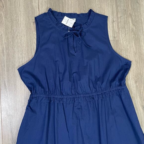 J Crew Tie Front Tiered Lined Sleeveless Midi Flowy Dress US Women's 2 New - Picture 3 of 7
